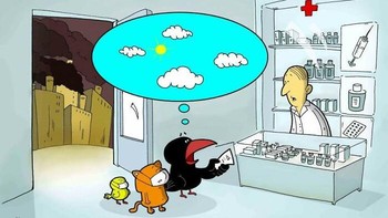 Burung pun sampai mencari obat untuk menyembuhkan polusi udara yang menyelimuti langit tempat mereka terbang. Foto: Bored Panda