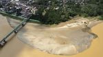 Kemarau Surutkan Sungai Batang Tembesi, Pasir Nyaris Tutupi Aliran