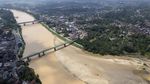 Kemarau Surutkan Sungai Batang Tembesi, Pasir Nyaris Tutupi Aliran