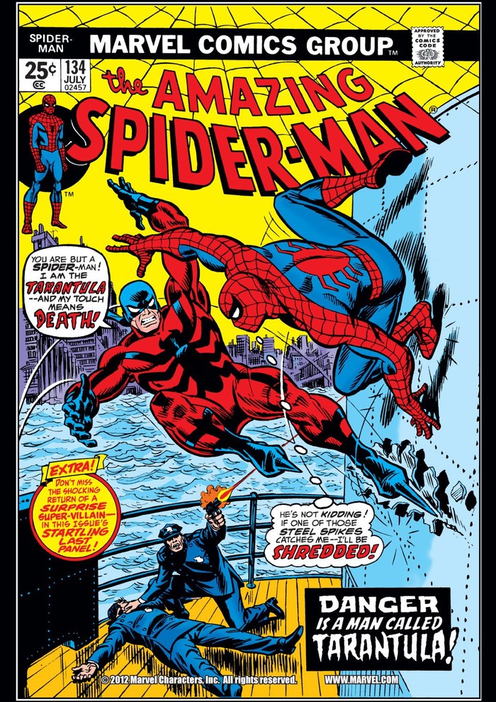 Sampul komik klasik Spider-Man.