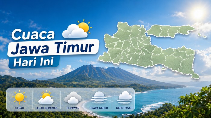 Ilustrasi cuaca Jawa Timur hari ini.