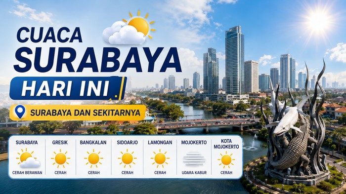 Ilustrasi cuaca Surabaya hari ini.
