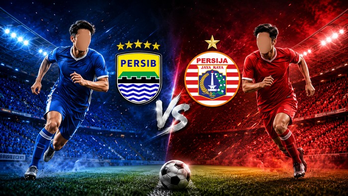 Ilustrasi Persib Bandung vs Persija Jakarta.