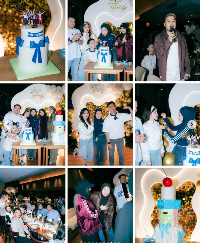 Setelah fun run, acara diisi dengan makan-makan bersama di sebuah restoran. Terlihat anggota keluarga dan para sahabat Syifa yang turut hadir. Foto: Instagram/@_irishbella_