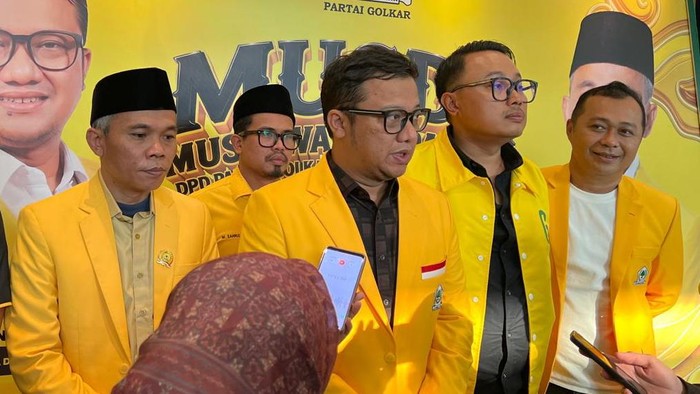 Ketua DPD Golkar Jabar, Daniel Muttaqin usai Musda Partai Golkar