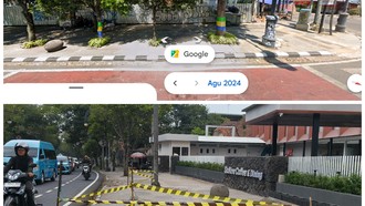 Before-After Trotoar Depan Lapangan Padel Bandung Lokasi 10 Pohon Ditebang