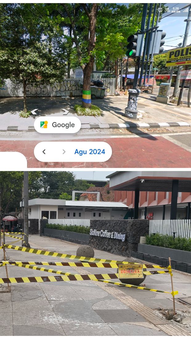 Kolasi before after pohon yang ditebang di depan lapangan padel di Jalan LLRE Martadinata, Kota Bandung. (dok. ist) Kolasi before after pohon yang ditebang di depan lapangan padel di Jalan LLRE Martadinata, Kota Bandung. (dok. ist)