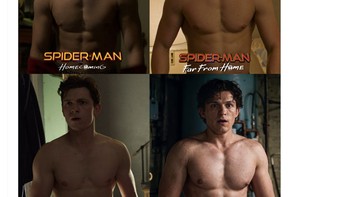 Perubahan bodi Tom Holland di film-film Spider-Man yang dia bintangi. Foto: X.com