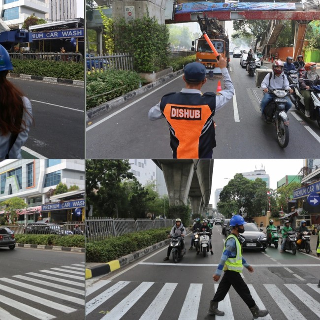 Wajah Baru Penyebrangan di Tendean, JPO Berganti Pelican Crossing