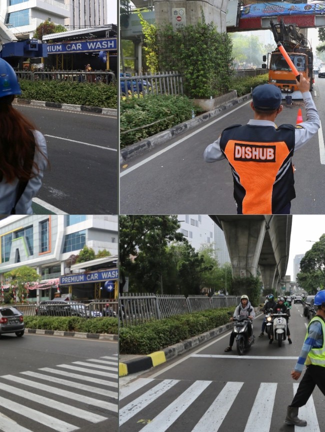 Wajah Baru Penyebrangan di Tendean, JPO Berganti Pelican Crossing
