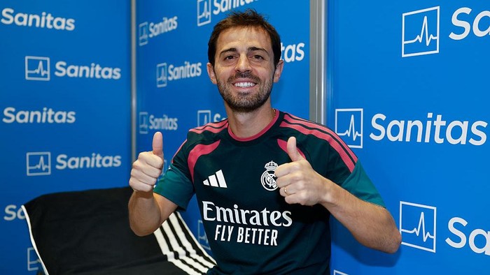 MADRID, SPAIN - AUGUST 03: Bernardo Silva new player of Real Madrid at his medical examination at Ciudad Real Madrid on August 03, 2026 in Madrid, Spain. (Photo by Antonio Villalba/Real Madrid via Getty Images)