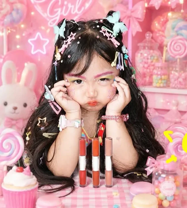 Tak ketinggalan putri Siti Badriah, Xarena. Bergaya centil ikuti Naykilla, penampilannya terlihat imut dan menggemaskan. Foto: Instagram