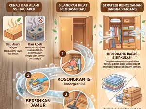 Infografis: 5 Cara Ampuh Menghilangkan Bau Apek di Lemari Kayu, Mudah dan Murah