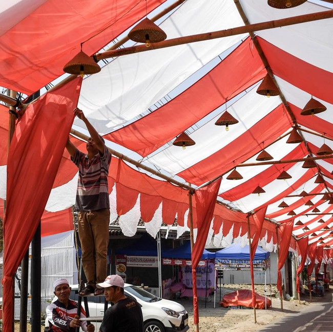 Lorong Merah Putih Sepanjang 650 Meter Semarakkan HUT Ke-81 RI di Tasikmalaya