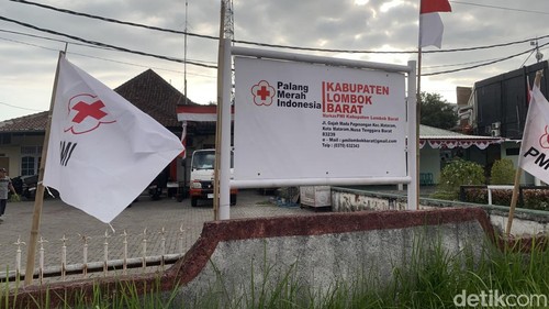 Markas PMI Lombok Barat di Jalan Gajah Mada, Pagesangan, Kota Mataram. (Foto : M. Zahiruddin/detikBali)