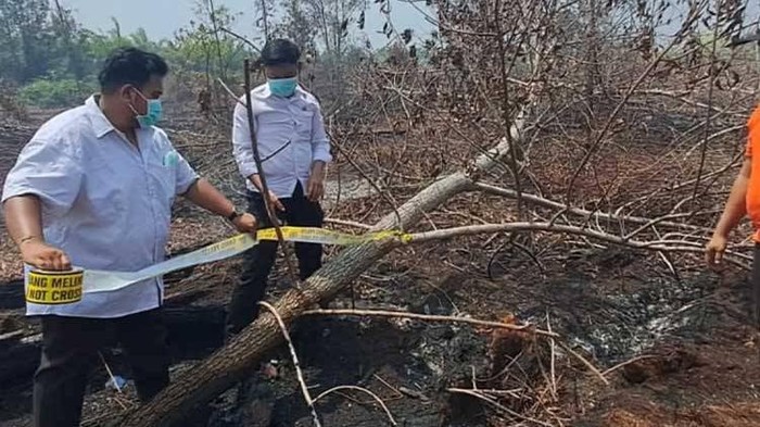 Polisi Olah TKP dan Kumpulkan Barbuk Karhutla di Palangka Raya