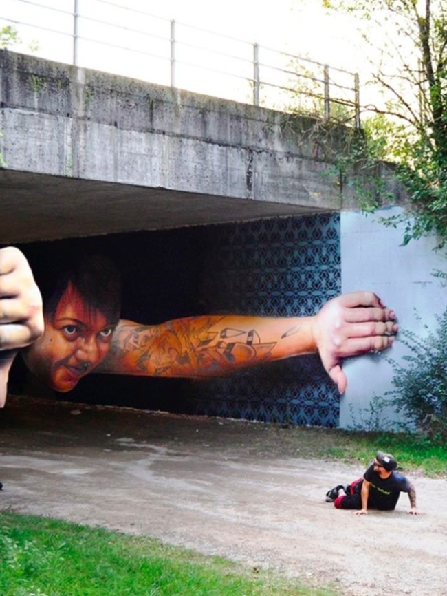 Kumpulan Street Art 3D Keren yang Bikin Tembok Seolah Hidup