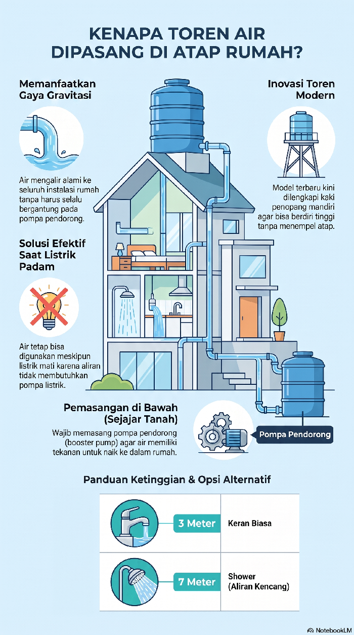 Toren Air di Atap Rumah