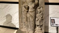 Koleksi peninggalan bersejarah Arca Nandiswara di Museum Singhasari.