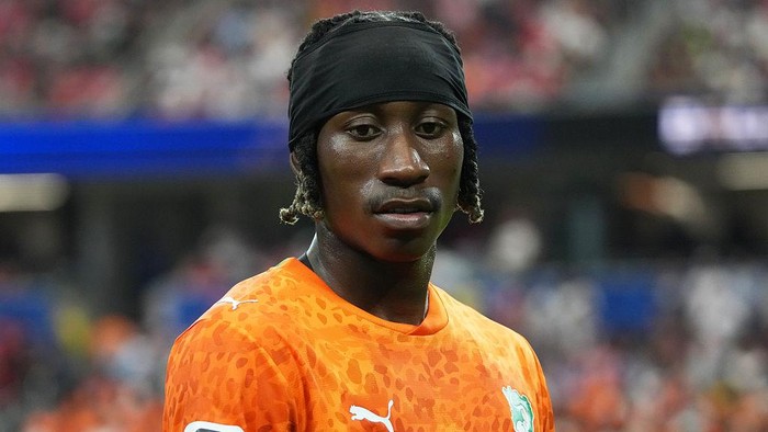 ARLINGTON, TEXAS - JUNE 30: Yan Diomande of Cote DIvoire looks on during the FIFA World Cup 2026 Round Of 32 match between Cote DIvoire and Norway at Dallas Stadium on June 30, 2026 in Arlington, Texas. (Photo by Etsuo Hara/Getty Images)