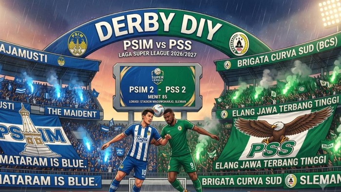 Ilustrasi Derby DIY PSIM vs PSS Sleman.