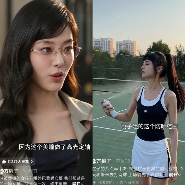 Tak hanya trending sebagai aktris, Fang Taozi juga mulai mendapat berbagai endorsement meski dirinya bukan wanita asli. Foto: Douyin Fang Taozi