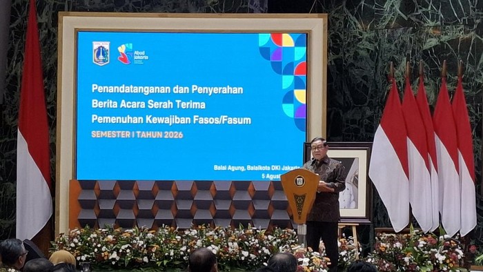 Gubernur DKI Jakarta Pramono Anung di Balai Kota DKI Jakarta, Rabu (5/8/2026) (Brigitta/detik)