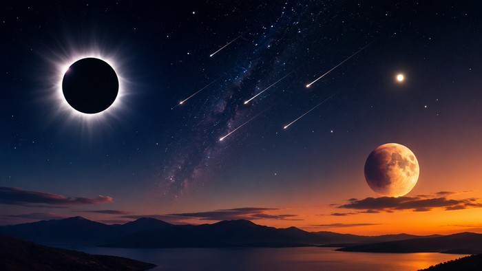 Ilustrasi fenomena astronomi Agustus 2026.