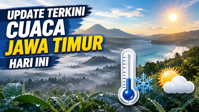 Ilustrasi prakiraan cuaca Jawa Timur hari ini.