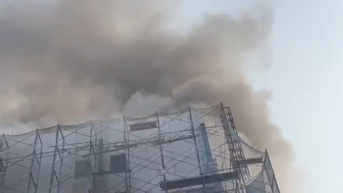 Kebakaran gedung di Jakpus (Rizky/detikcom)