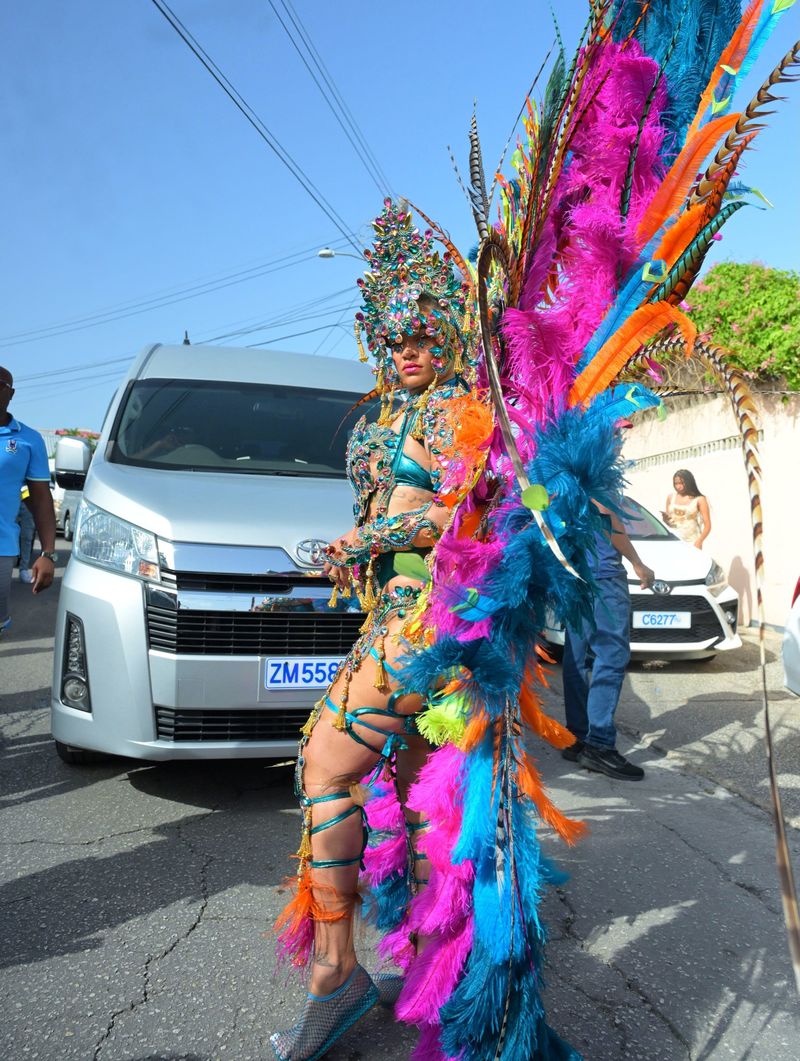 Rihanna Jadi Peserta Karnaval di Barbados Rihanna Jadi Peserta Karnaval di Barbados.