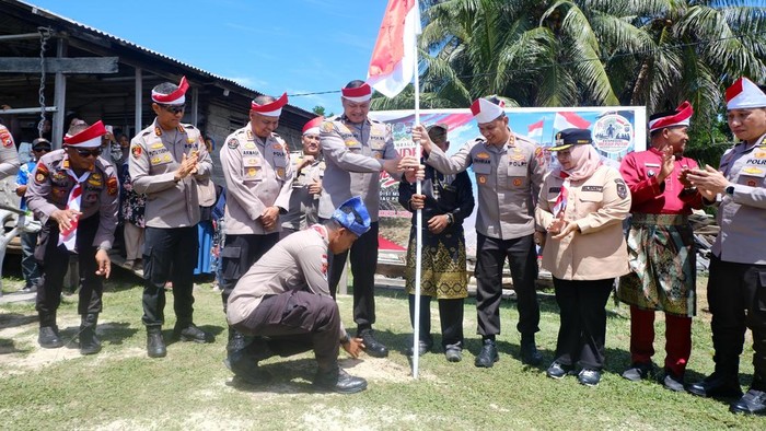Ekspedisi Merah Putih Presisi Polda Riau di pesisir Bengkalis (Dok Humas Polres Bengkalis)