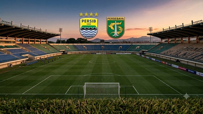 Ilustrasi pertandingan Persib vs Persebaya.
