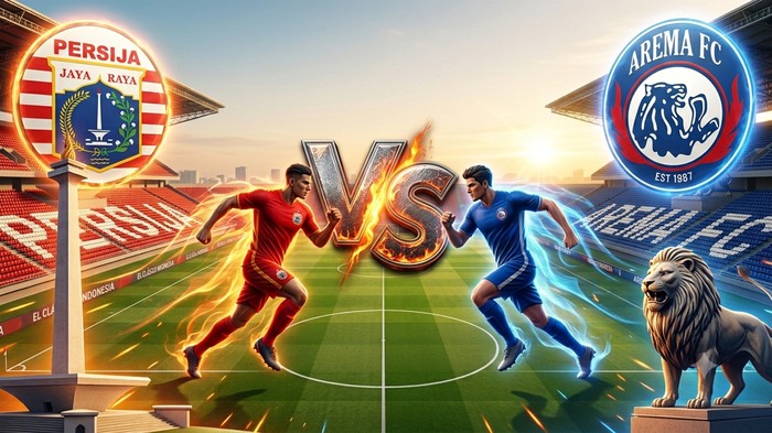 Ilustrasi pertandingan Persija vs Arema.