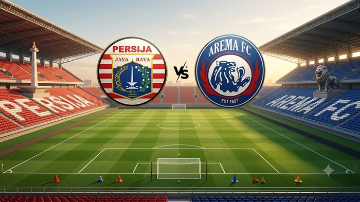 Ilustrasi pertandingan Persija vs Arema FC.