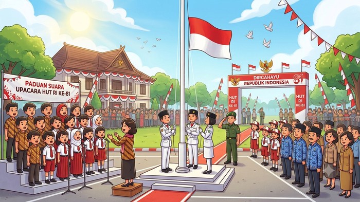 Ilustrasi Upacara HUT ke-81 RI