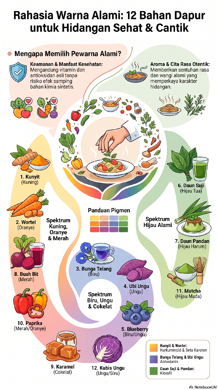 Infografis pewarna alami.