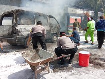 Suzuki Futura Ludes Terbakar Saat Antre Isi Bensin di Wonogiri