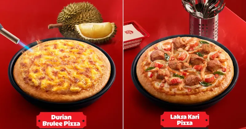 Pizza unik Pizza unik dengan topping durian brulee