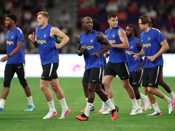 Soccer Football - Pre Season Friendly - Chelsea Training - Kai Tak Sports Park, Hong Kong, China - August 4, 2026 Chelseas Moises Caicedo and Liam Delap during training REUTERS/Tyrone Siu