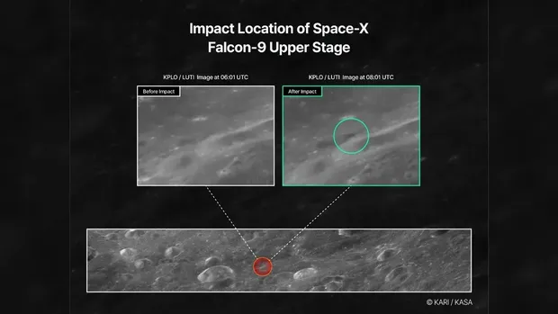 Foto Kawah Roket SpaceX di Bulan Foto Kawah Roket SpaceX di Bulan