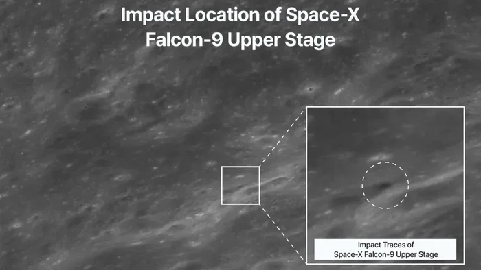 Foto Kawah Roket SpaceX di Bulan