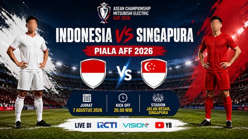 Laga Indonesia vs Singapura di Piala AFF 2026 (dibuat dengan AI)