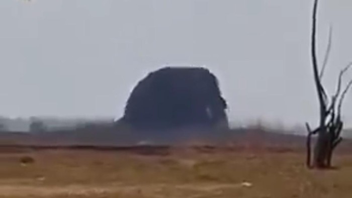 Letupan lumpur di Oro-oro Kesongo Desa Gabusan, Kecamatan Jati, Blora, Jumat (7/8/2026).