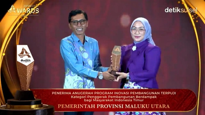Pemprov Maluku Utara menerima penghargaan detiktimur Awards 2026