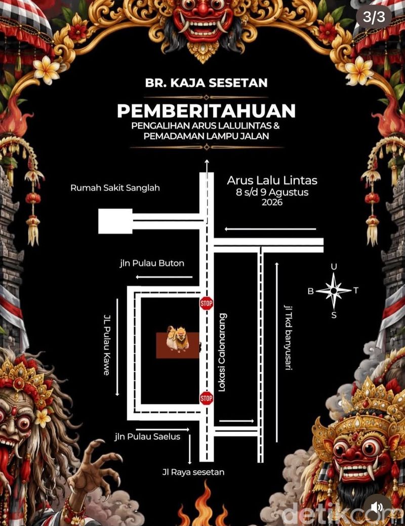 Pengumuman penutupan jalan di Sesetan, Denpasar, Bali. Pengumuman penutupan jalan di Sesetan, Denpasar, Bali.