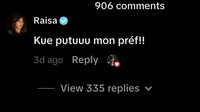 Raisa langsung memberikan komentar dalam unggahannya. Kue putuuu mon préf!! (Kue putuuu kesukaanku), komentar Raisa. Foto: dok TikTok Mathis Molinie