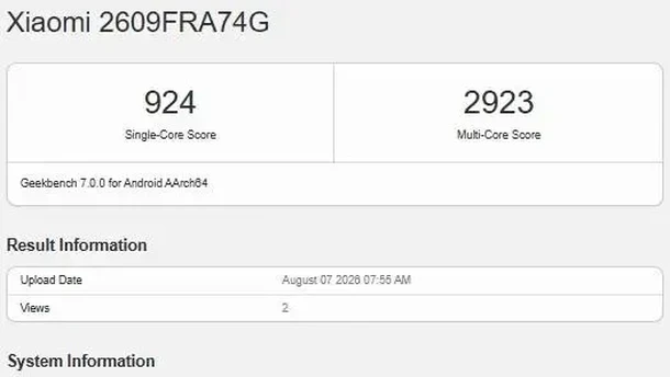 RAM dan Chipset Redmi Note 17 Pro Max Bocor dari Hasil Benchmark