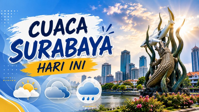 Ilustrasi cuaca Surabaya hari ini.