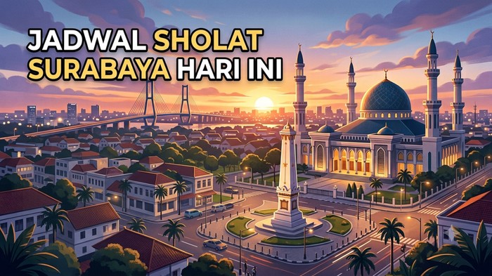 Ilustrasi jadwal sholat Surabaya hari ini.